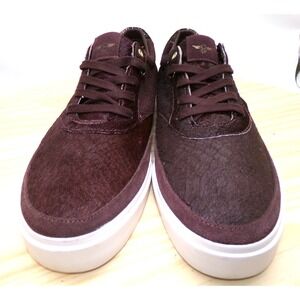 Creative Recreation Prio Shoes Sneakers Mens Burgandy Sz 11 Snake Print Calf Fur